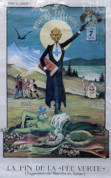 1910年瑞士宪法取缔苦艾酒的海报
