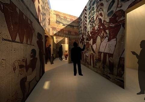 波尔多葡萄酒文化旅游中心内部效果图-关于古埃及人酿酒的历史