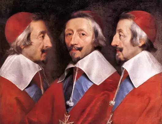 德尚拜尼（Philippe de Champaigne）的名画《黎塞留三重像》（Triple portrait du Cardinal de Richelieu）