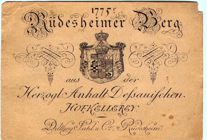 一张1775年的德国酒标