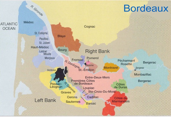 波尔多主要的葡萄酒大产区