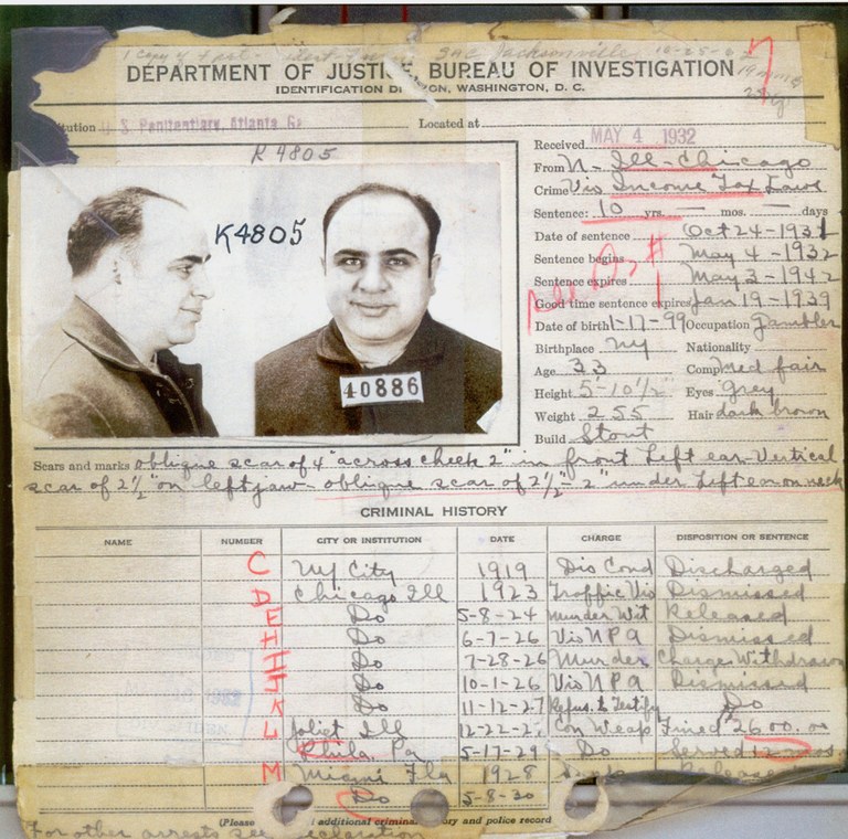 FBI公开的Al Capone犯罪档案，仅他亲手执行的谋杀案就超过30项