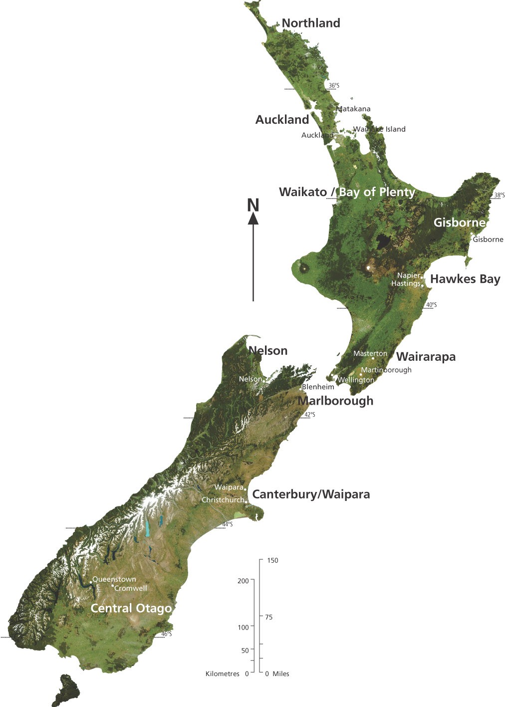 新西兰产区地图（点击放大），来源：trueanddaring